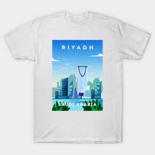 Riyadh, Saudi Arabia - Retro travel minimalist poster T-Shirt